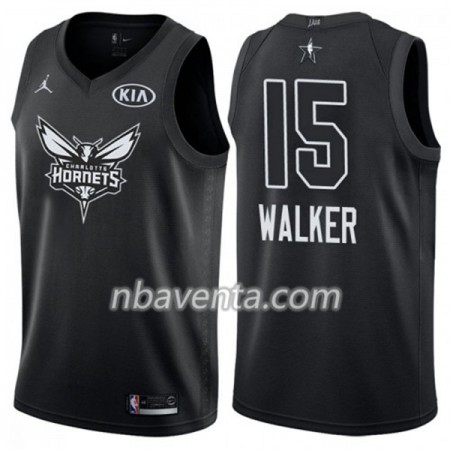 Camiseta Hombre Charlotte Hornet Kemba Walker 15 2018 All Star Jordan Brand Negro Swingman